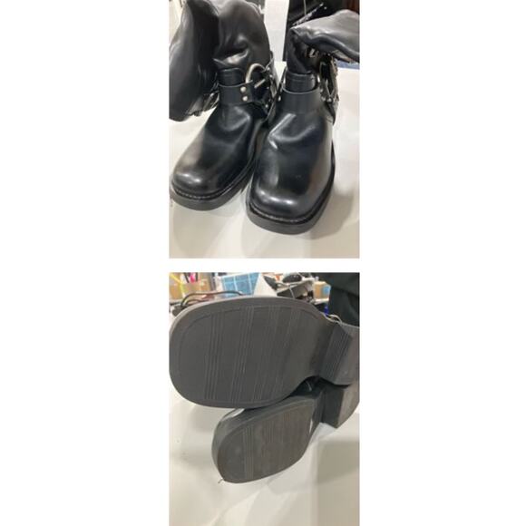 NWT Black DREAM PAIRS Knee High Side Zipper Motorcycle Boots Silver Buckle SZ 7 - Picture 12 of 12